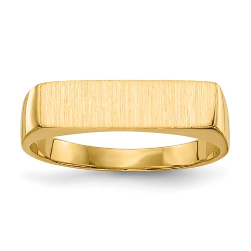14K Yellow Gold 16.5x 5.0mm Rectangle Closed Back Signet Ring