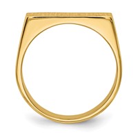 14K Yellow Gold 16.0x 6.0mm Rectangle Closed Back Signet Ring view 2