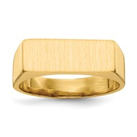 14K Yellow Gold 16.0x 6.0mm Rectangle Closed Back Signet Ring view 1