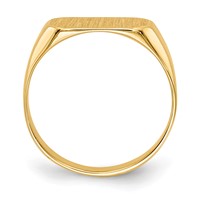 14K Yellow Gold 12.0x 6.5mm Rectangle Closed Back Signet Ring view 2