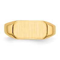 14K Yellow Gold 12.0x 6.5mm Rectangle Closed Back Signet Ring view 4