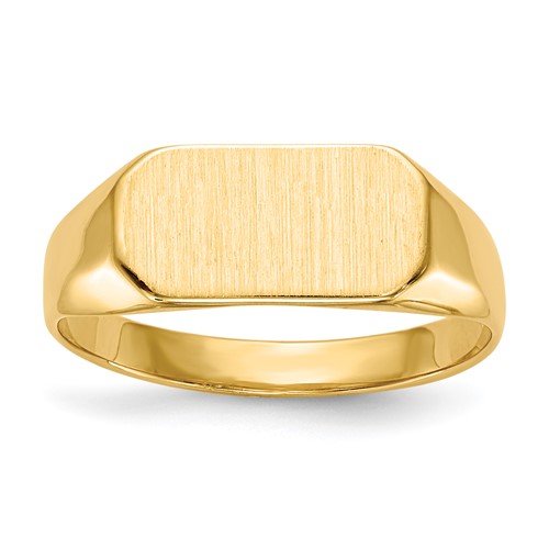 14K Yellow Gold 12.0x 6.5mm Rectangle Closed Back Signet Ring