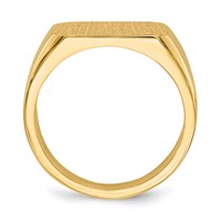10K Yellow Gold 10.0x 15.0mm Rectangle Closed Back Mens Signet Ring view 2