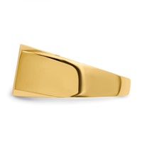 10K Yellow Gold 10.0x 15.0mm Rectangle Closed Back Mens Signet Ring view 3