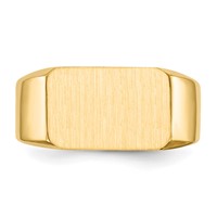 10K Yellow Gold 10.0x 15.0mm Rectangle Closed Back Mens Signet Ring view 4