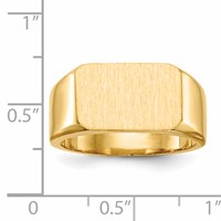14K Yellow Gold 15.0x 10.0mm Octagon Closed Back Mens Signet Ring view 5