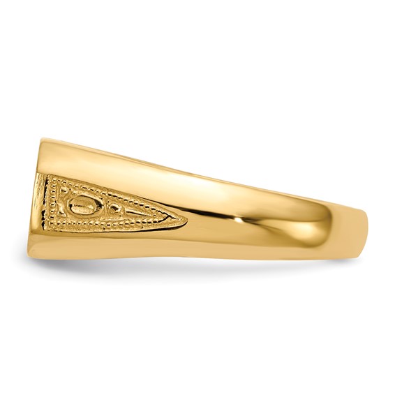 14k 12.5x6.0mm Oval Open Back Signet Ring