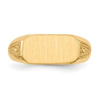 14K 12.5x6.0mm Oval Open Back Signet Ring view 4