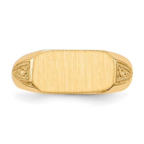 14k 12.5x6.0mm Oval Open Back Signet Ring
