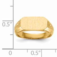 14K 12.5x6.0mm Oval Open Back Signet Ring view 5