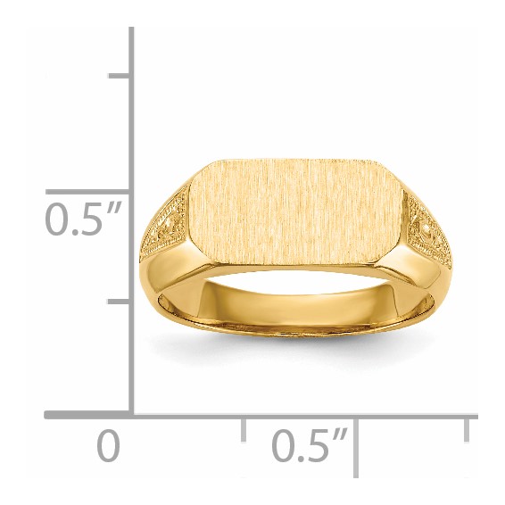 14k 12.5x6.0mm Oval Open Back Signet Ring