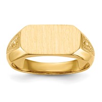 14K 12.5x6.0mm Oval Open Back Signet Ring view 1