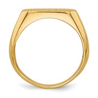 14K Yellow Gold 12.5x 6.0mm Oval Closed Back Signet Ring view 2