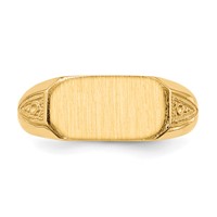 14K Yellow Gold 12.5x 6.0mm Oval Closed Back Signet Ring view 4