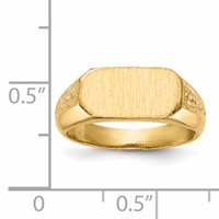 14K Yellow Gold 12.5x 6.0mm Oval Closed Back Signet Ring view 5