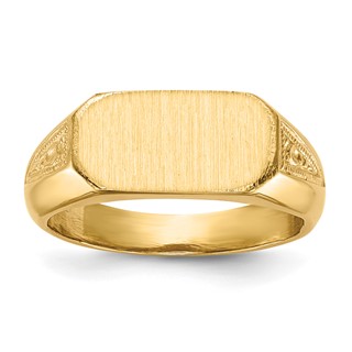 14k 12.5x6.0mm Oval Closed Back Signet Ring