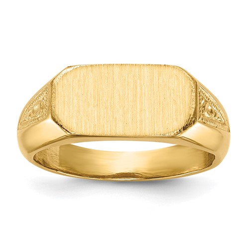 14K Yellow Gold 12.5x 6.0mm Oval Closed Back Signet Ring