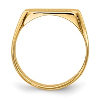 14K Yellow Gold 13.5x5.5mm Rectangle Closed Back Signet Ring view 2