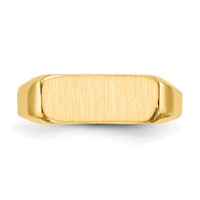 14K Yellow Gold 13.5x5.5mm Rectangle Closed Back Signet Ring view 4