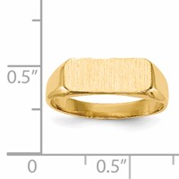 14K Yellow Gold 13.5x5.5mm Rectangle Closed Back Signet Ring view 5