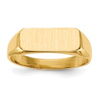 14K Yellow Gold 13.5x5.5mm Rectangle Closed Back Signet Ring view 1