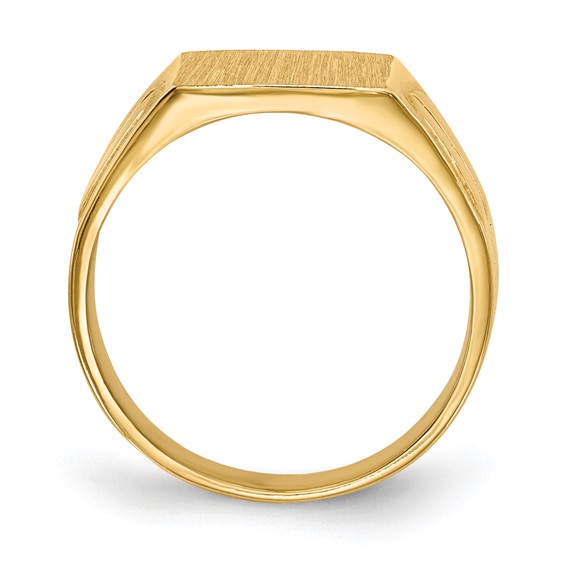 14k 9.0x7.5mm Rectangular Closed Back Signet Ring