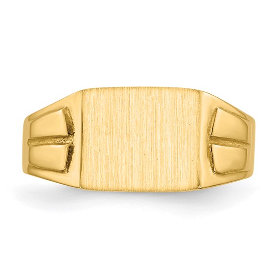 14k 9.0x7.5mm Rectangular Closed Back Signet Ring