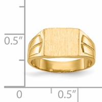 14K Yellow Gold 9.0x 7.5mm Rectangular Closed Back Signet Ring view 5