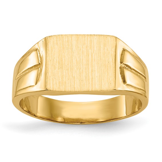 14k 9.0x7.5mm Rectangular Closed Back Signet Ring