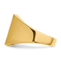 14K Yellow Gold .02ct a Diamond 13.0x14.0mm Square Closed Back Mens Signet Ring view 3