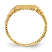 14K Yellow Gold 8.0x7.0mm Square Open Back Signet Ring view 2