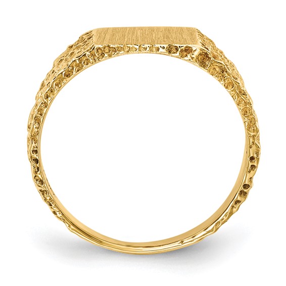 14k 8.0x7.0mm Square Open Back Signet Ring