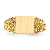 14K Yellow Gold 8.0x7.0mm Square Open Back Signet Ring view 4