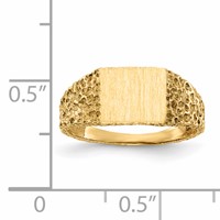 14K Yellow Gold 8.0x7.0mm Square Open Back Signet Ring view 5