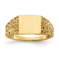 14K Yellow Gold 8.0x7.0mm Square Open Back Signet Ring view 1