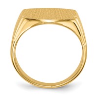 14K Yellow Gold 16.5x 15.0mm Closed Back Mens Signet Ring view 2