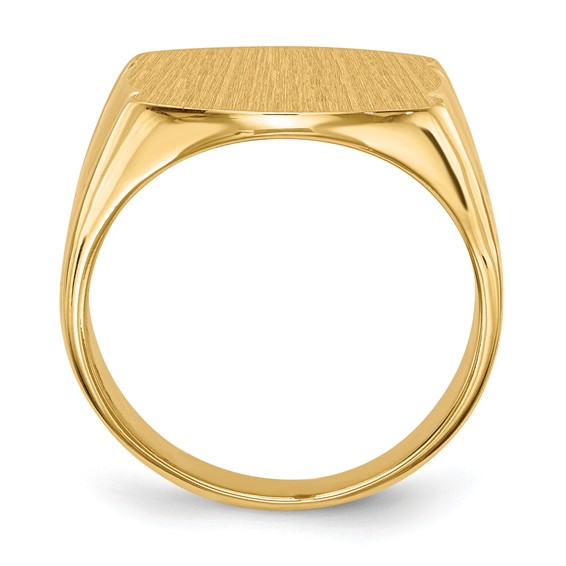 14k 16.5x15.0mm Closed Back Mens Signet Ring