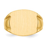 14K Yellow Gold 16.5x 15.0mm Closed Back Mens Signet Ring view 4