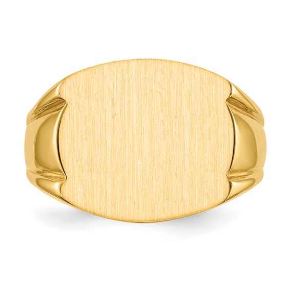 14k 16.5x15.0mm Closed Back Mens Signet Ring
