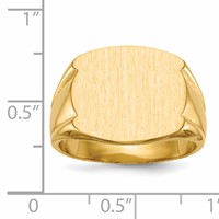 14K Yellow Gold 16.5x 15.0mm Closed Back Mens Signet Ring view 5