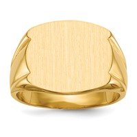 14K Yellow Gold 16.5x 15.0mm Closed Back Mens Signet Ring view 1
