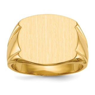 14k 16.5x15.0mm Closed Back Mens Signet Ring