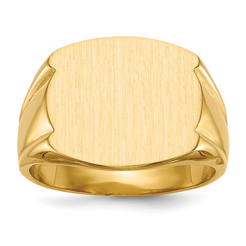 14K Yellow Gold 16.5x 15.0mm Closed Back Mens Signet Ring