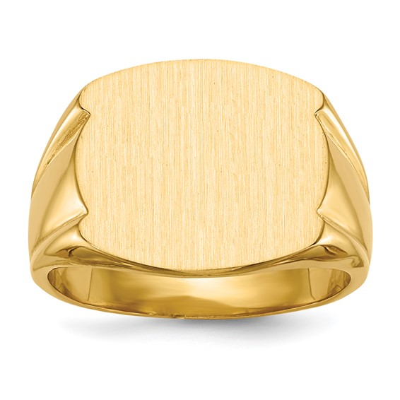 14k 16.5x15.0mm Closed Back Mens Signet Ring