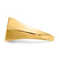 14K Yellow Gold Holds 3-1.0mm Diamonds 11.5x 11.5mm Hexagon Open Back Mens Signet Ring Mounting view 3