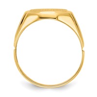14K Yellow Gold Holds 2-1.0mm Diamonds 11.5x 12.5mm Octagon Open Back Mens Signet Ring Mounting view 2