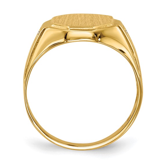 Gold Polished Diamond Signet Ring
