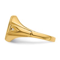 14K Yellow Gold.01ct Aaa Diamond 11.5x 12.5mm Octagon Open Back Mens Signet Ring view 3