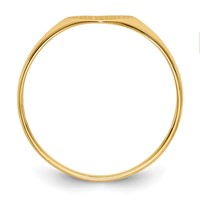 14K Yellow Gold 7.5x6.0mm Closed Back Heart Signet Ring view 2