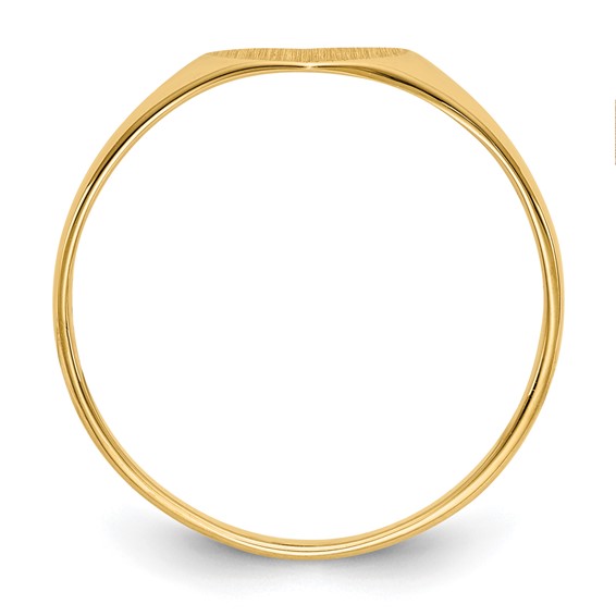 Gold Polished Heart Closed Back Signet Ring